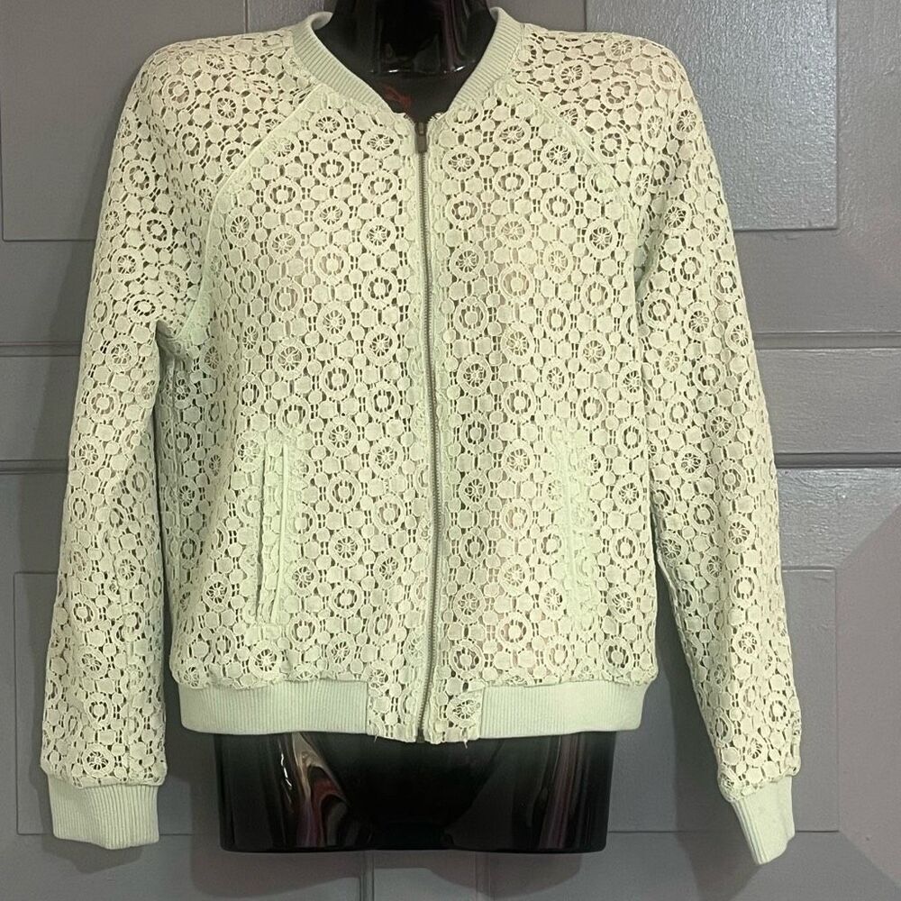 Victoria Beckham for Target Mint Green Eyelet Girls Zip Up Jacket‎ Sz XL